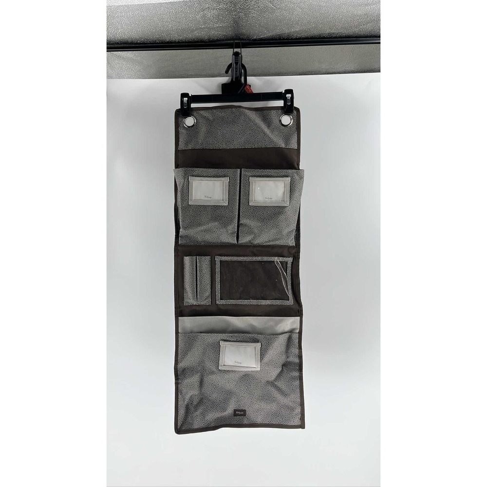 Thirty One Hang Up Room Wall Organizer Gray Pin Dots Brown Home Storage
